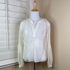 H&M Ivory Floral Blouse